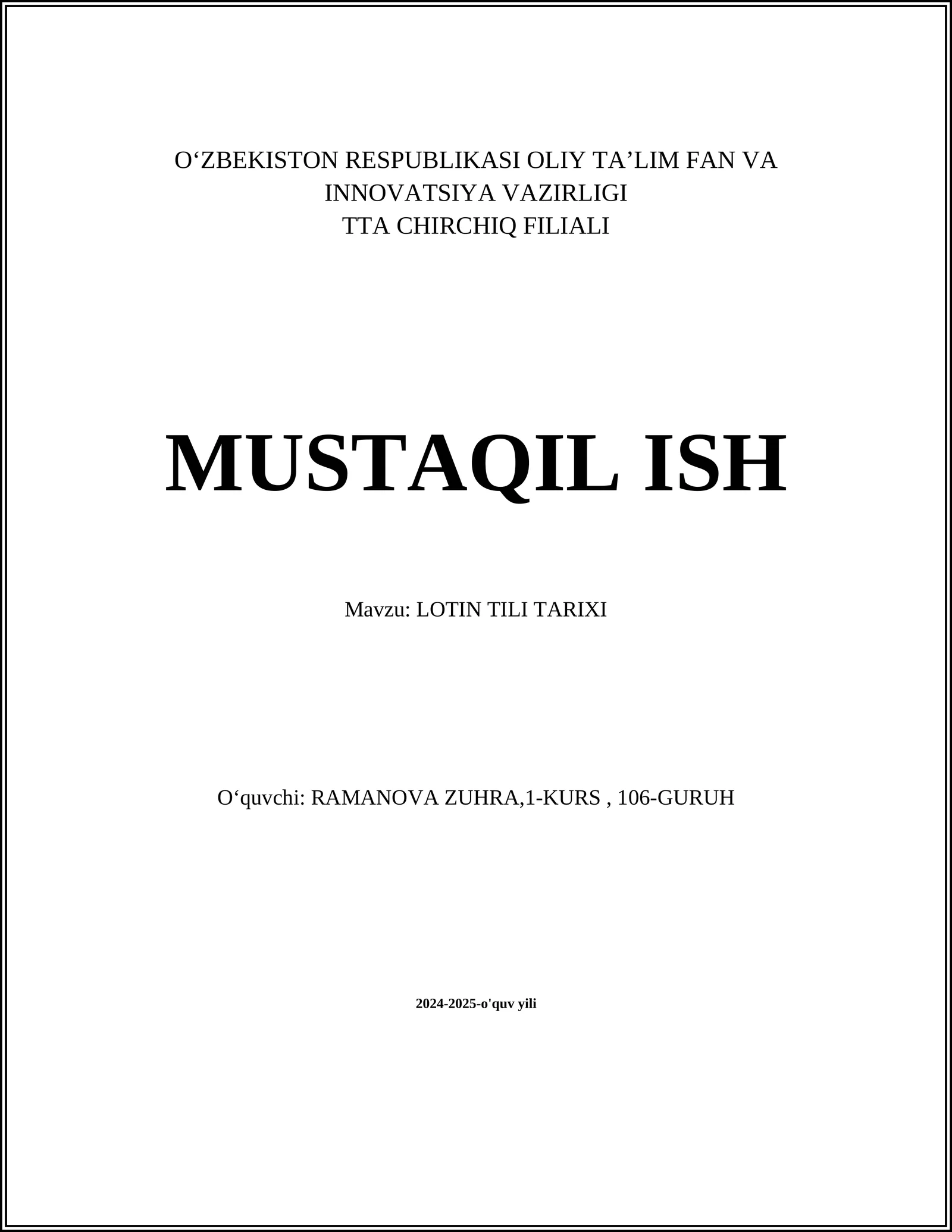 LOTIN TILI TARIXI