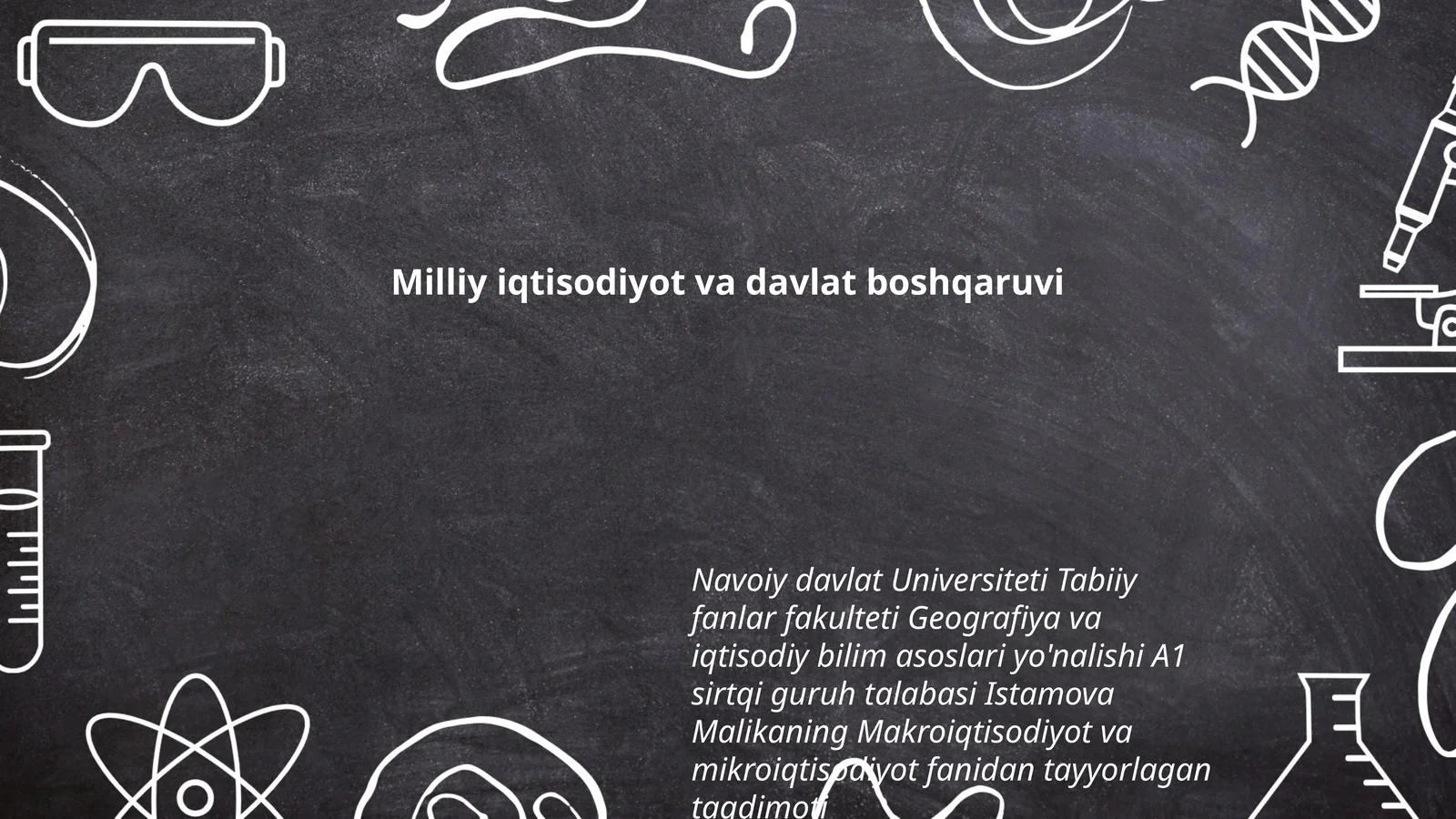 Milliy iqtisodiyot va davlat boshqaruvi