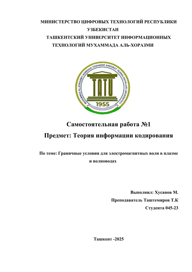Граничные условия для электромагнитных волн в плазме и волноводах