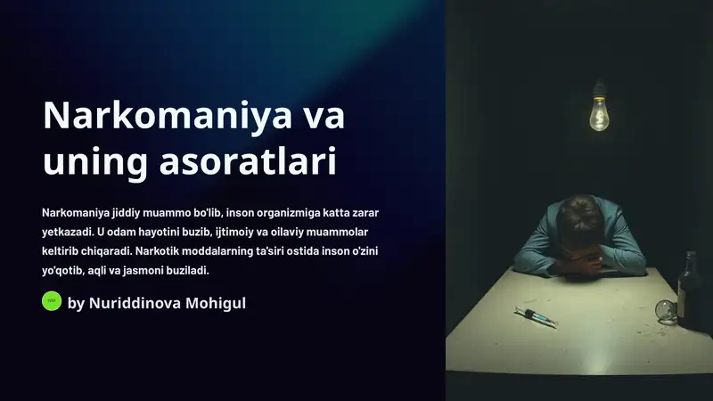 Narkomaniya va uning asoratlari