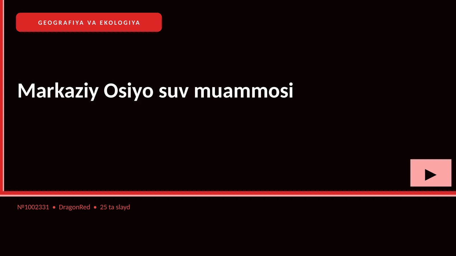Markaziy Osiyo suv muammosi