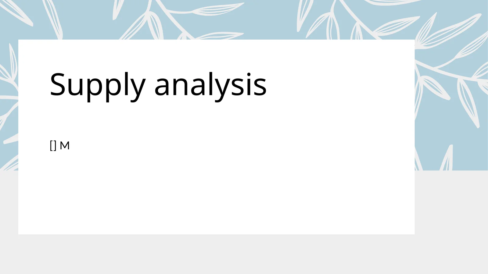 Price Elasticity of Supply