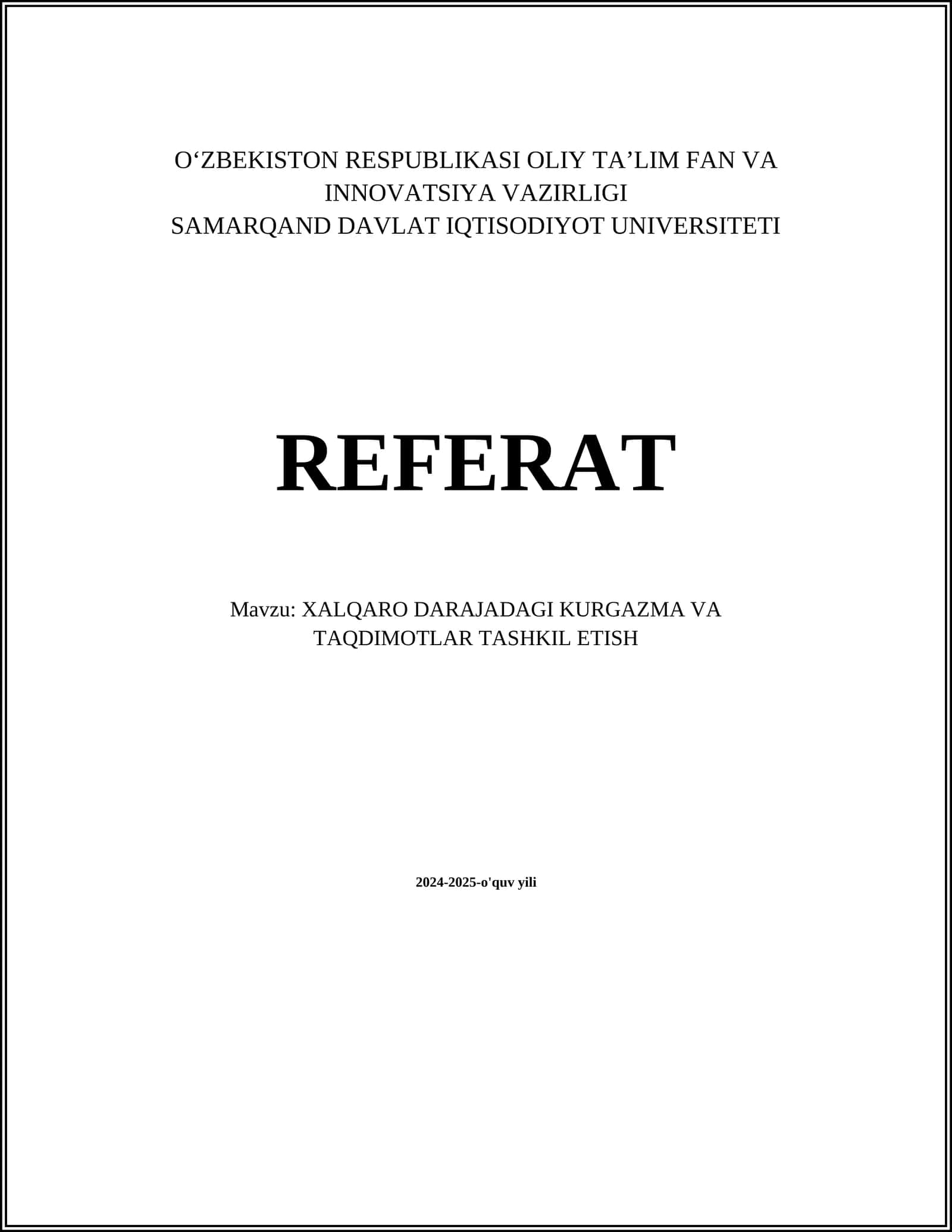 Xalqaro ko'rgazmalar tashkil etish jarayonlari