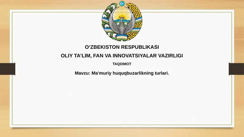 Ma'muriy huquqbuzarlikning turlari