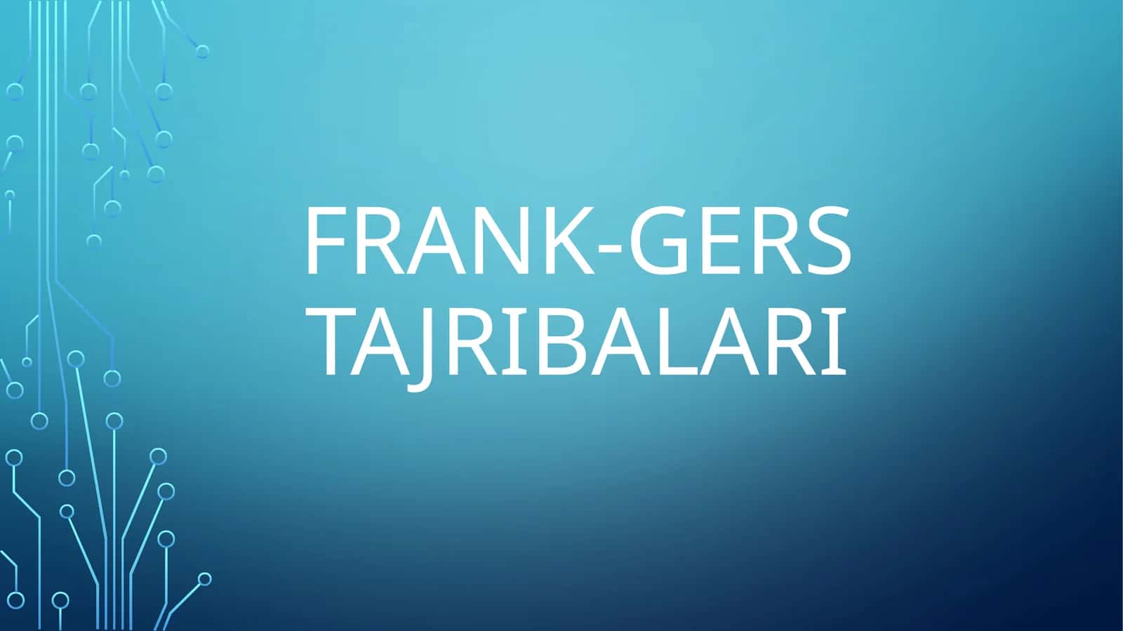 Frank gers tajribalari