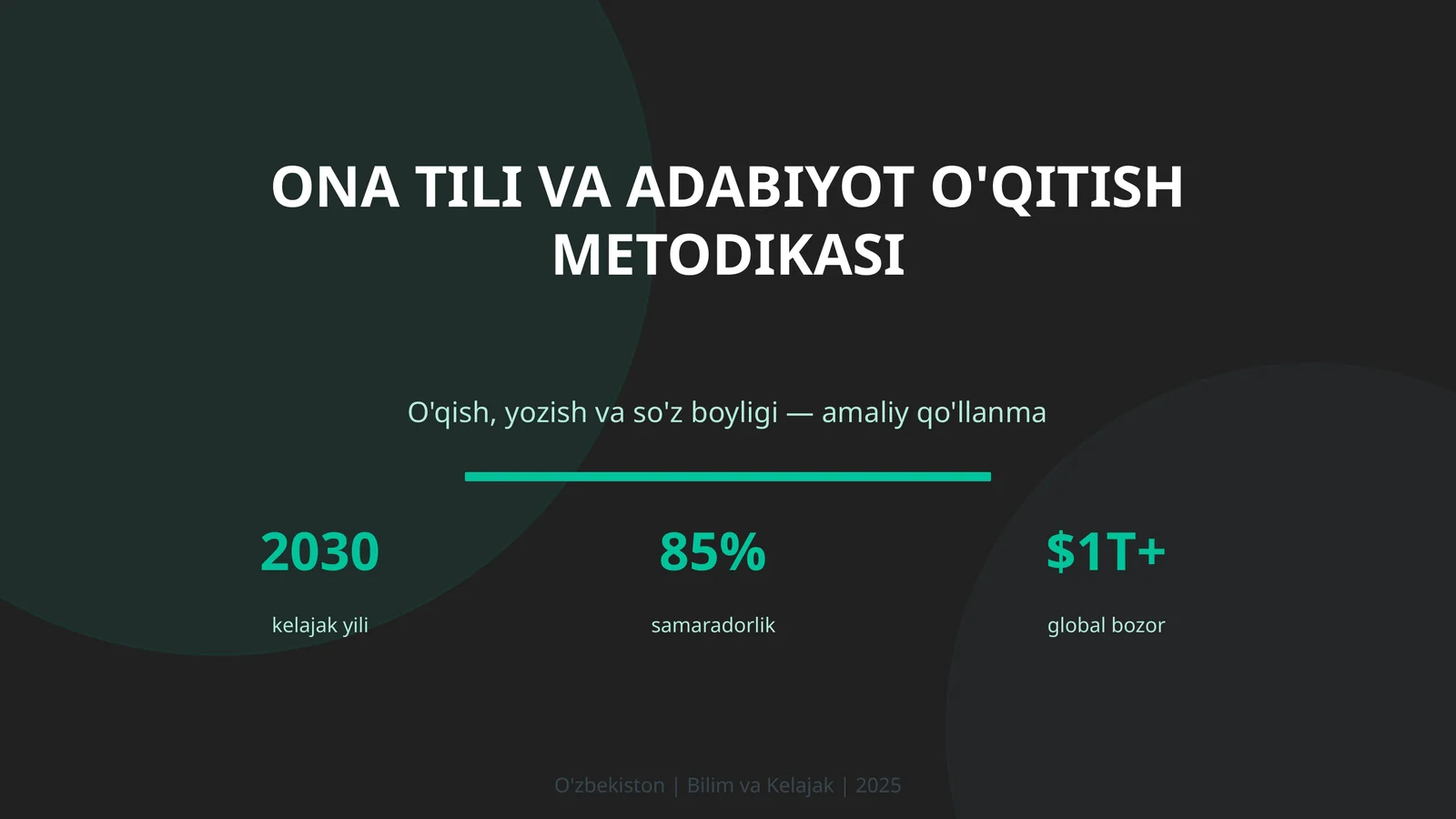 ONA TILI VA ADABIYOT O'QITISH METODIKASI