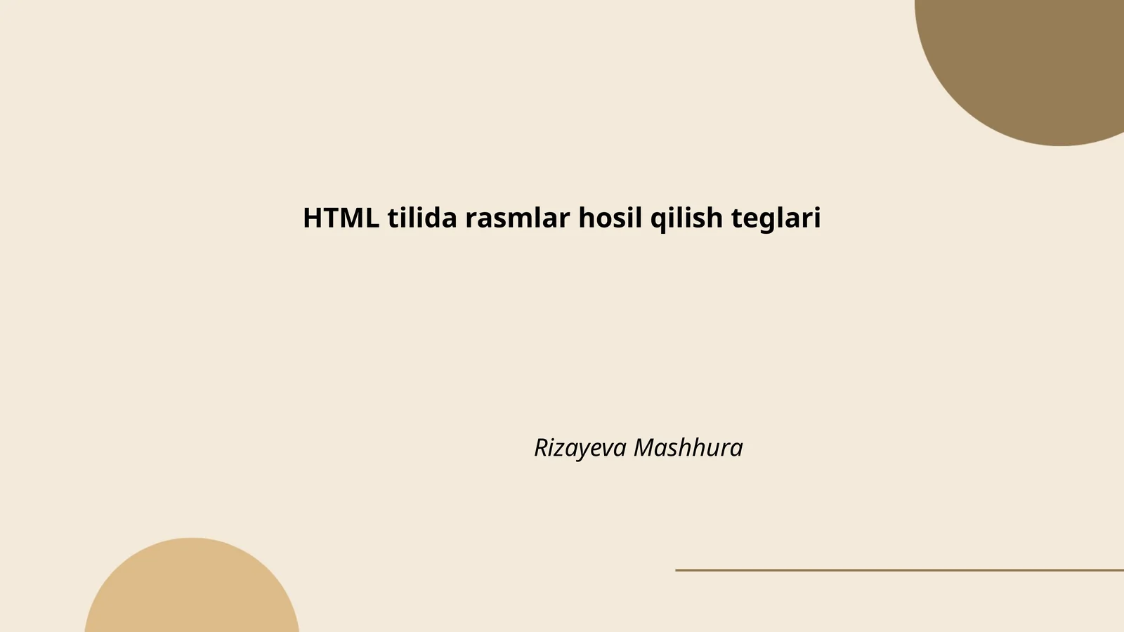 HTML tilida rasmlar hosil qilish teglari