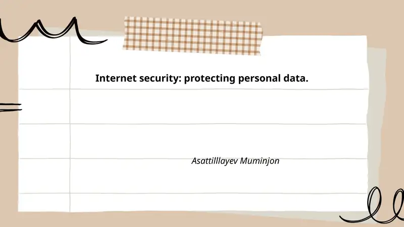 Internet security: protecting personal data