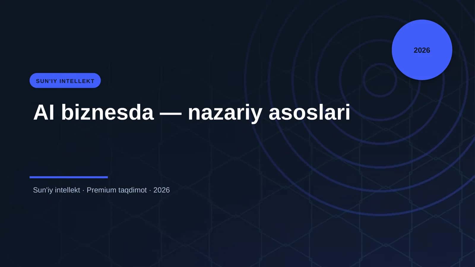 AI biznesda — nazariy asoslari