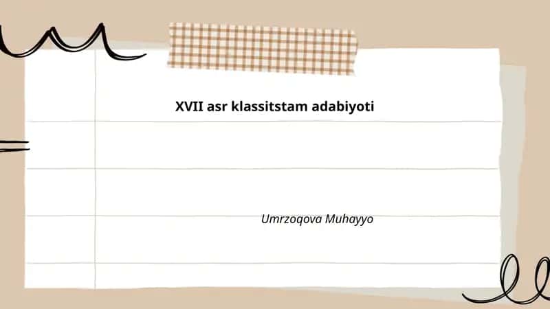 XVII asr klassitsizm adabiyoti