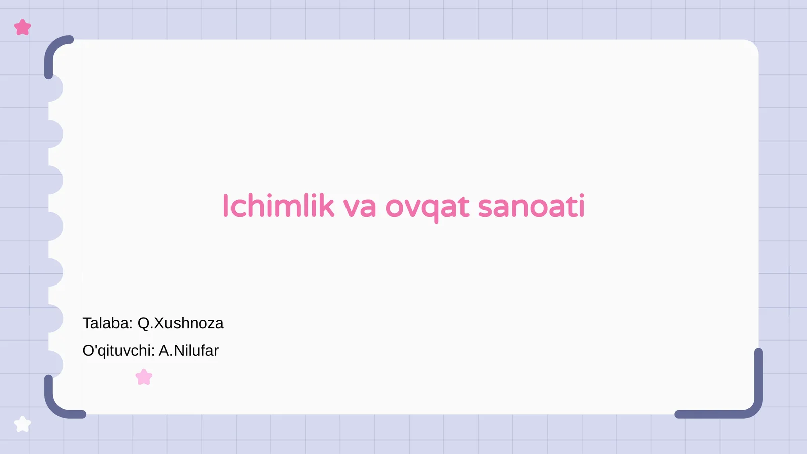 Ichimlik va ovqat sanoati
