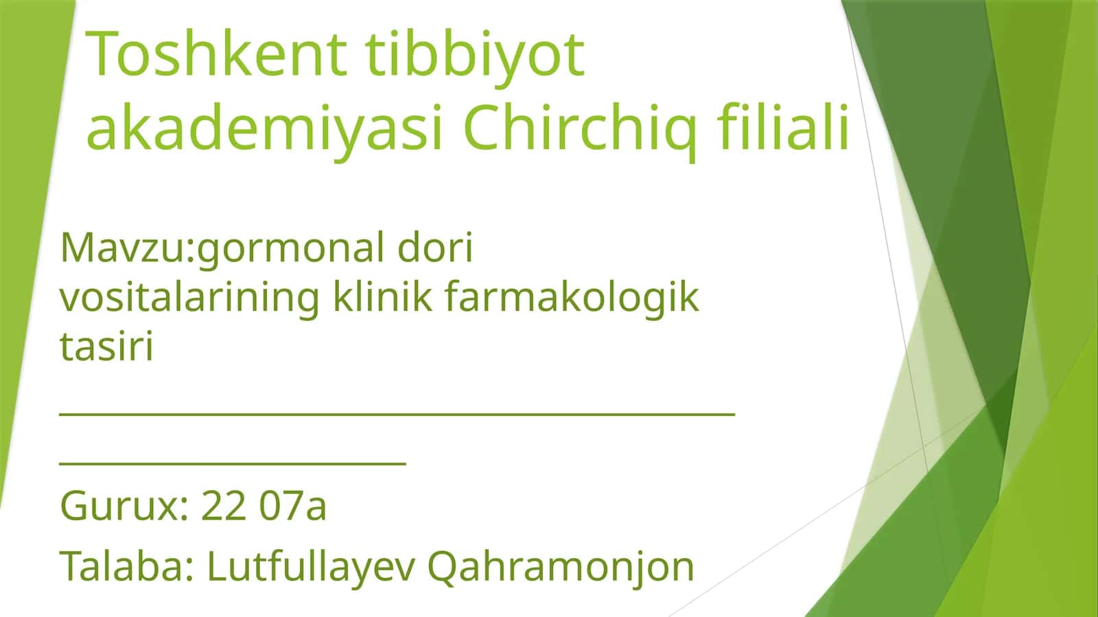 Toshkent tibbiyot akademiyasi Chirchiq filiali