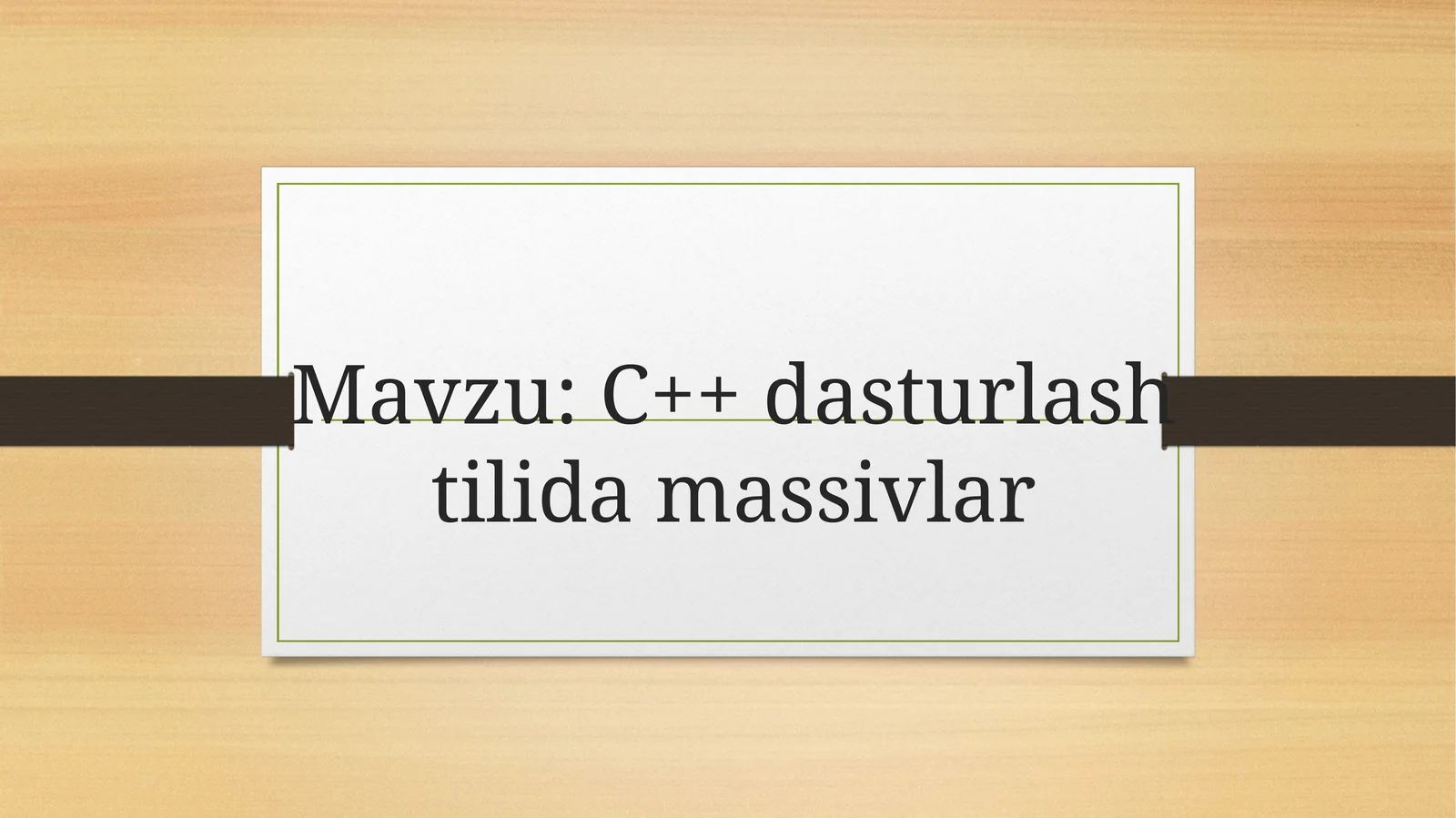 Massivlar