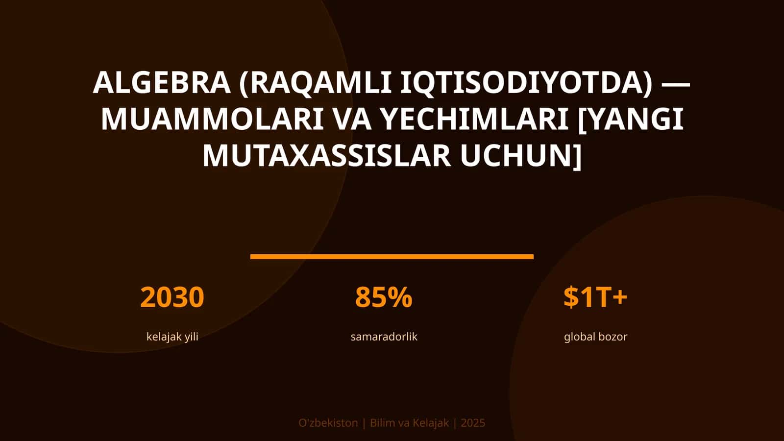 Algebra (Raqamli Iqtisodiyotda) - Muammolari va Yechimlari [Yangi Mutaxassislar Uchun]