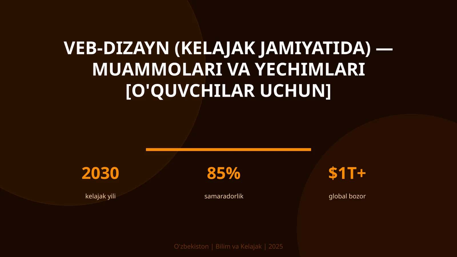 VEB-DIZAYN (KELAJAK JAMIYATIDA) — MUAMMOLARI VA YECHIMLARI [O'QUVCHILAR UCHUN]