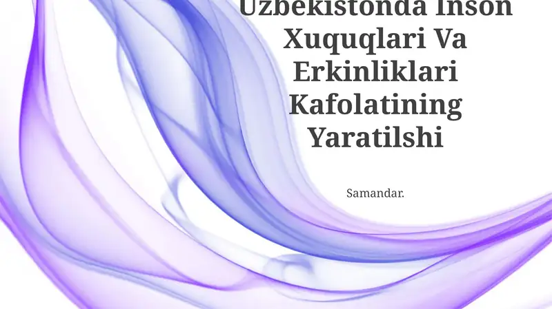 Inson Xuquqlari Va Erkinliklari Kafolatining Yaratilishi