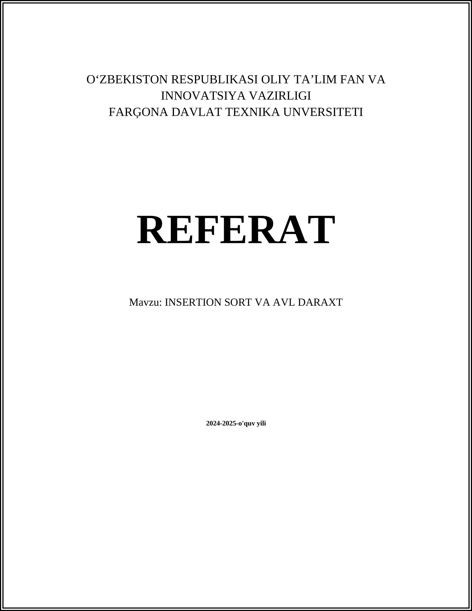 INSERTION SORT VA AVL DARAXT