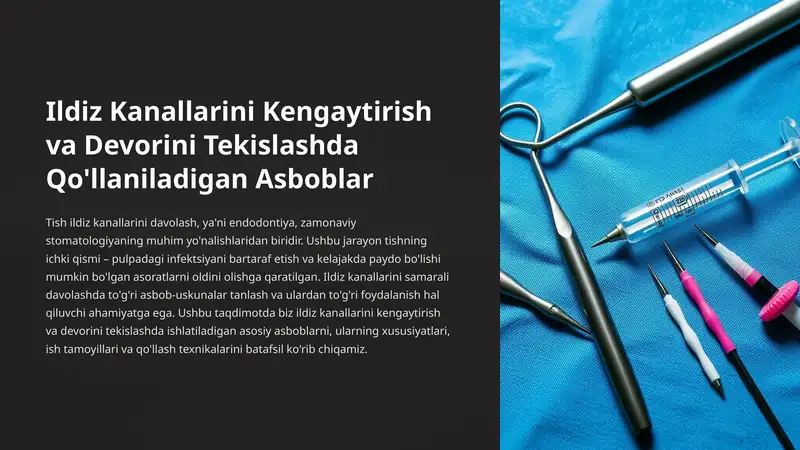 Ildiz Kanallarini Kengaytirish va Devorini Tekislashda Qo'llaniladigan Asboblar