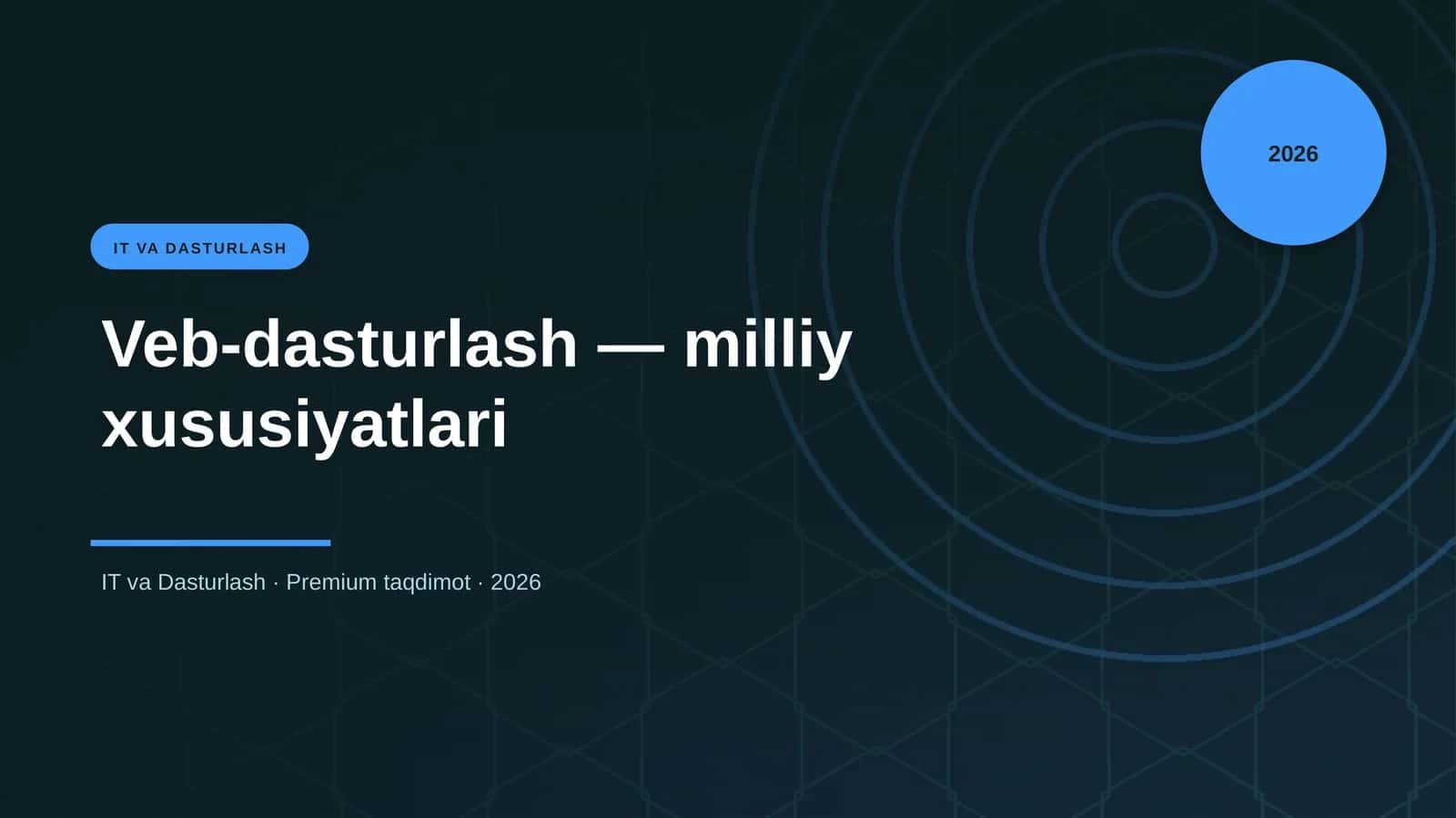 Veb-dasturlash — milliy xususiyatlari