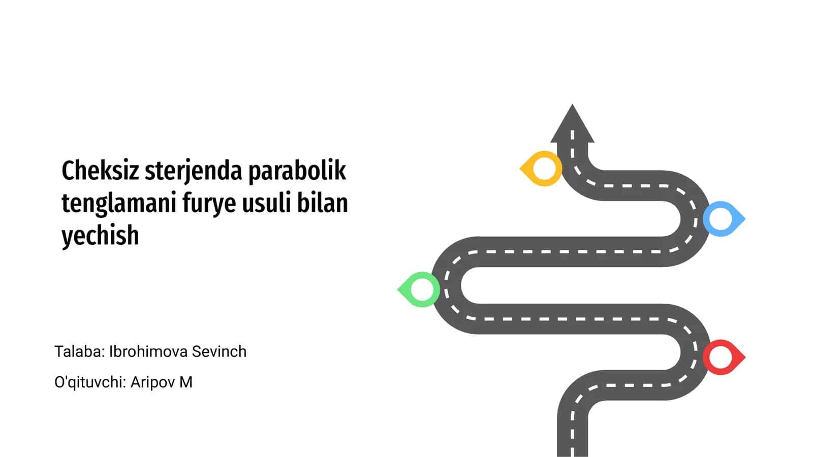 Cheksiz sterjenda parabolik tenglamani furye usuli bilan yechish