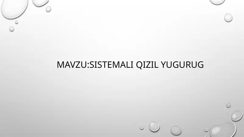 Sistemali qizil yugurik