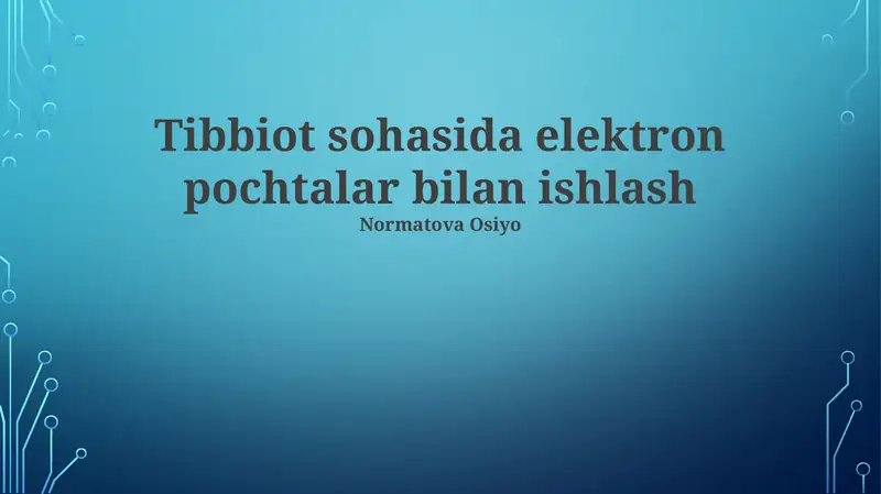 Tibbiot Platformasi Elektron Pochtalar