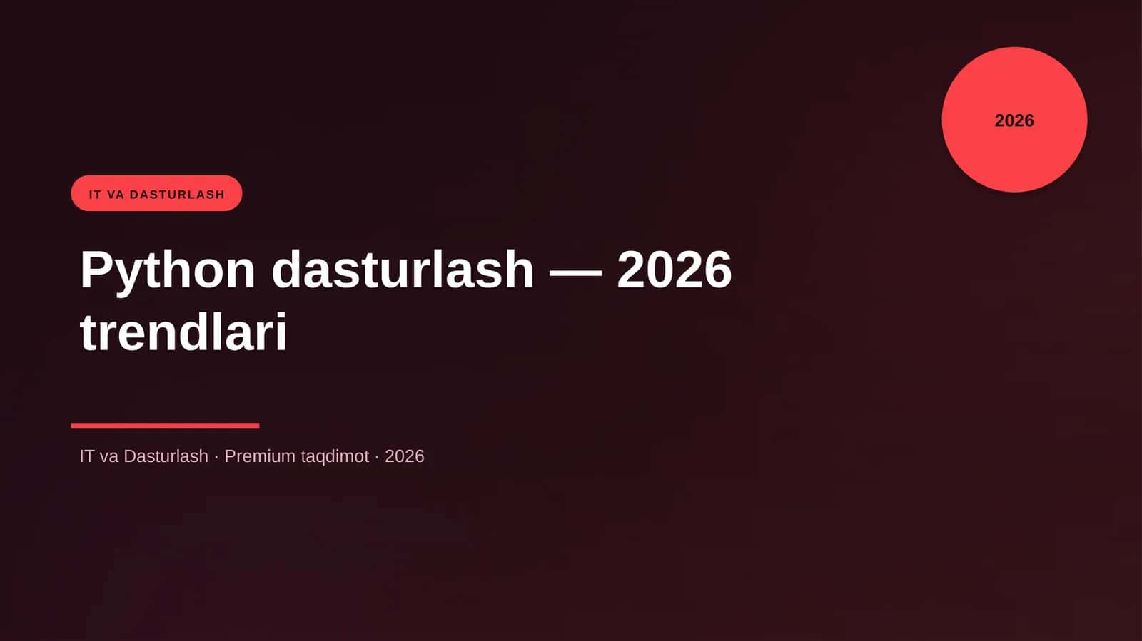Python dasturlash — 2026 trendlari