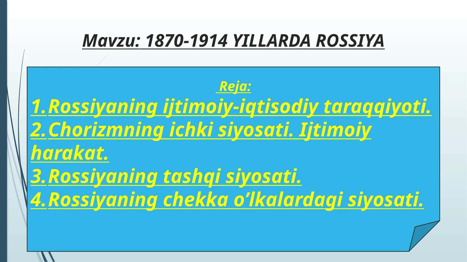 1870-1914 YILLARDA ROSSIYA