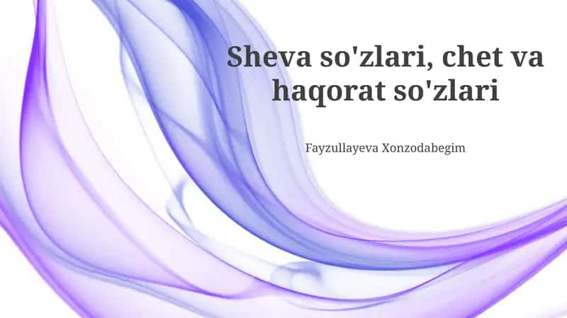 Haqoratli so'zlari, chet va haqorat so'zlari