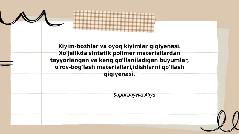 Kiyim-boshlar va oyoq kiyimlar gigiyenasi