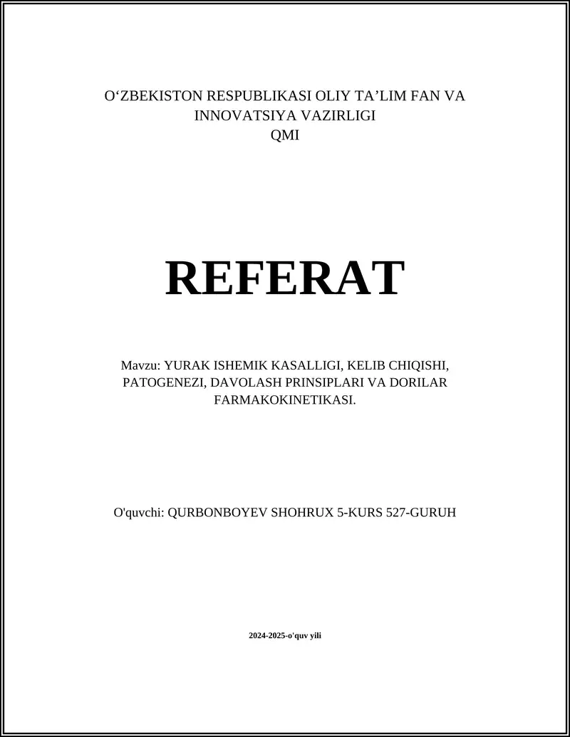 YURAK ISHEMIK KASALLIGI