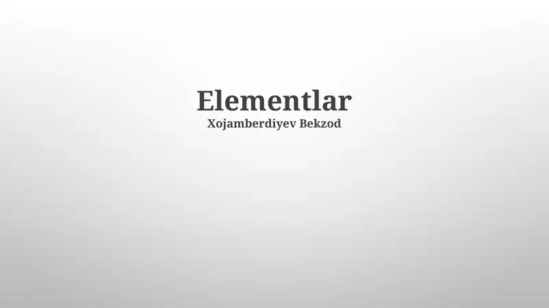 Elementlar