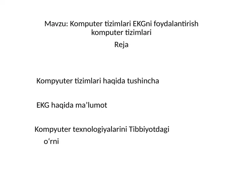 Komputertizimlari EKG