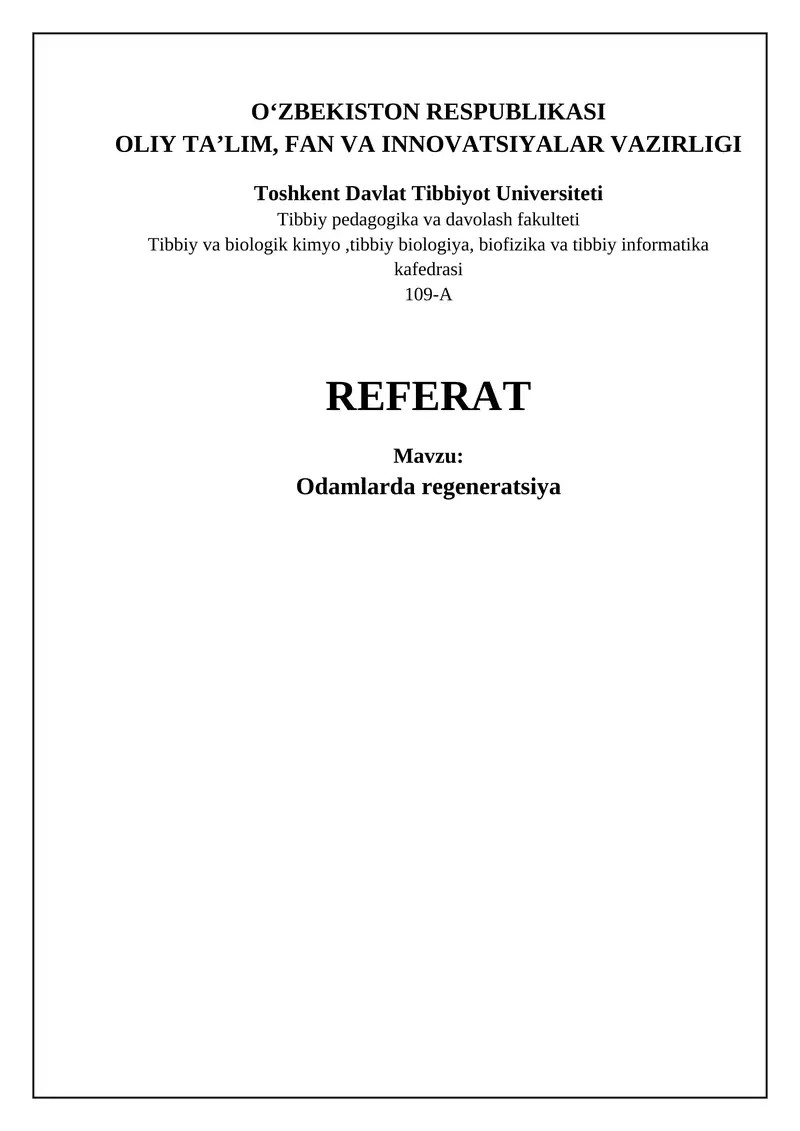 Regeneratsiya biologiyasi