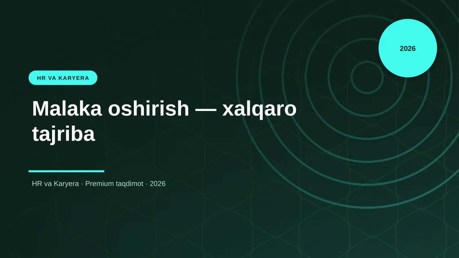 Malaka oshirish — xalqaro tajriba