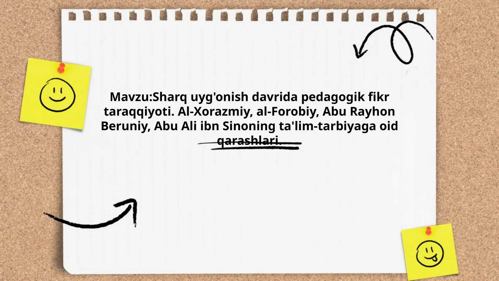 Sharq uyg'onish davrida pedagogik fikrning rivoji