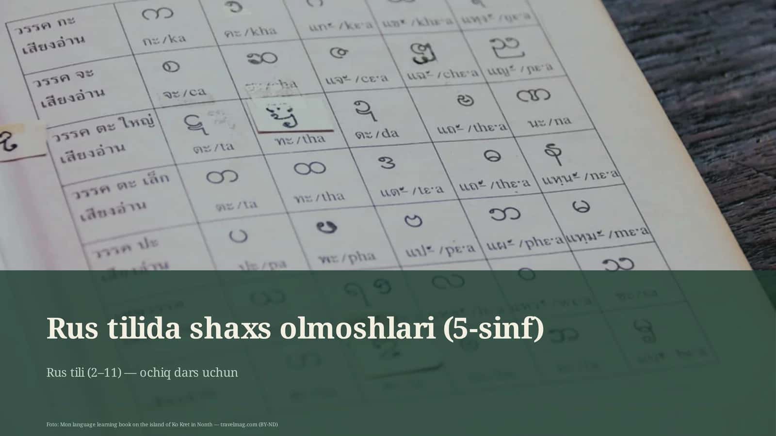 Rus tilida shaxs olmoshlari (5-sinf)