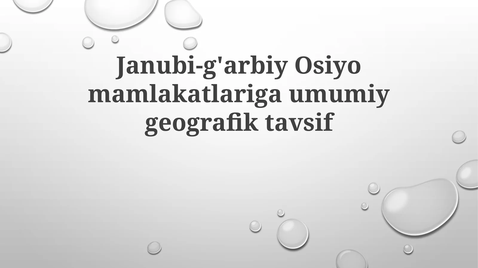 Janubi-g'arbiy Osiyo mamlakatlariga umumiy geografik tavsif