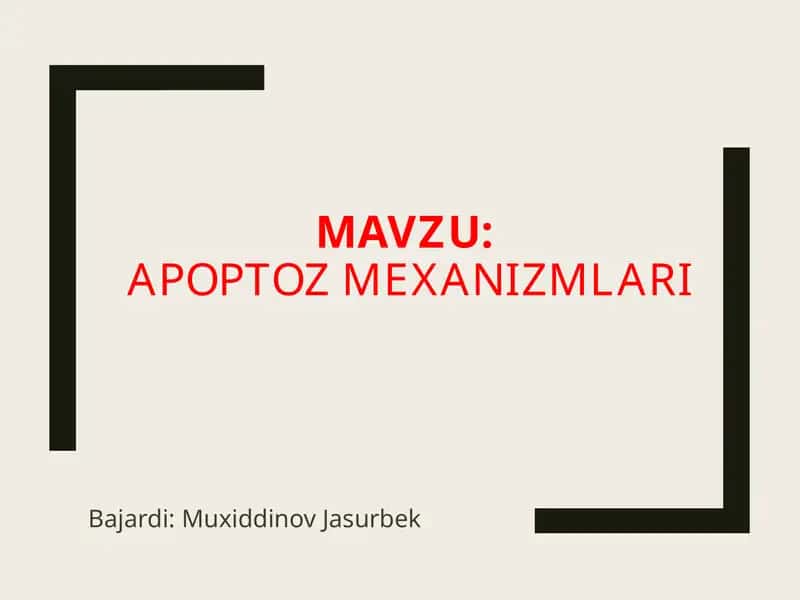 Apoptozmexanizmlari