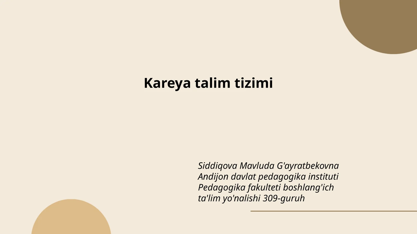 Kareya talim tizimi