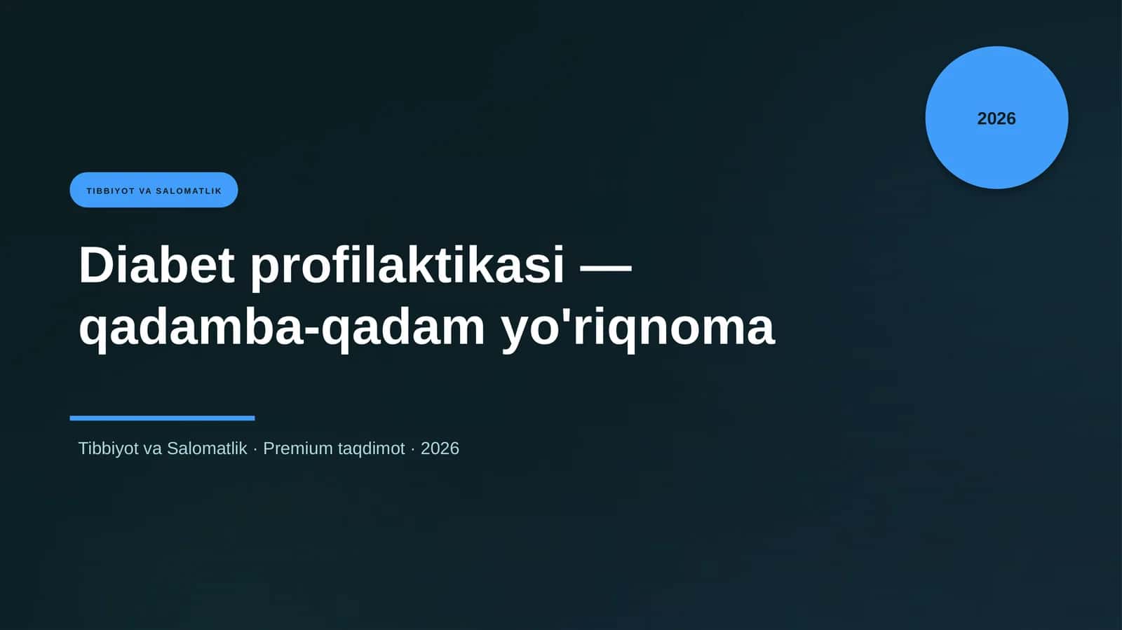 Diabet profilaktikasi — qadamba-qadam yo'riqnoma