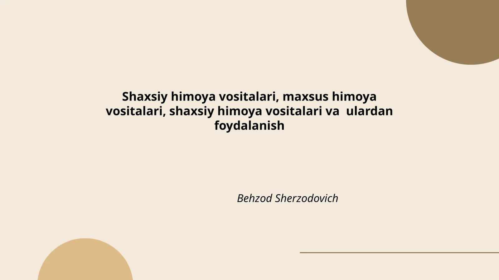 Shaxsiy himoya vositalari