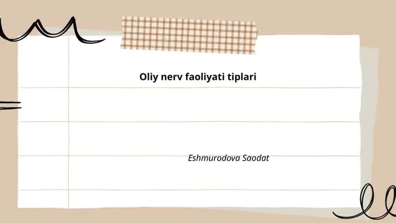 Oliy nerv faoliyati tiplari