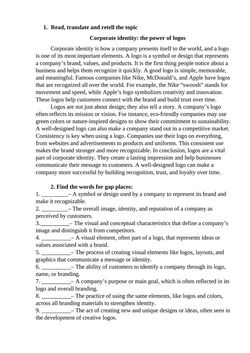 Corporate identity: the power of logos
