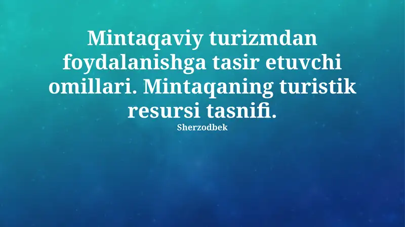 Samarqand viloyati turizm potentsiali