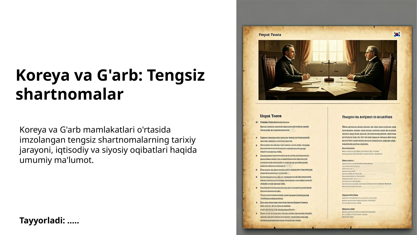 Koreya va G'arb: Tengsiz shartnomalar