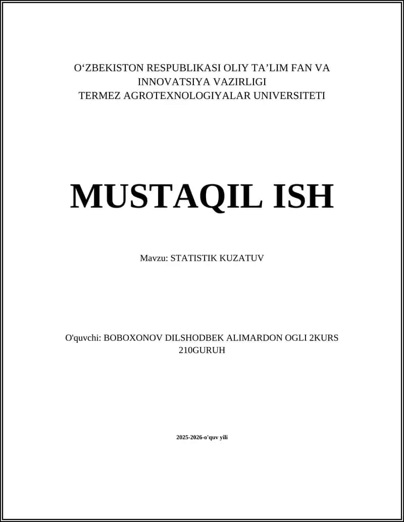 STATISTIK KUZATUV