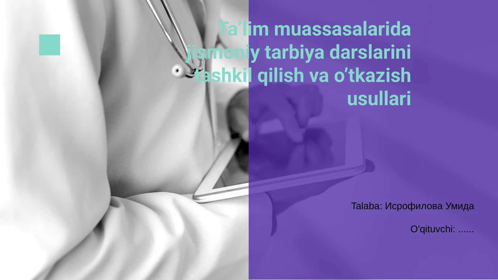 Ta’lim muassasalarida jismoniy tarbiya darslarini tashkil qilish va o’tkazish usullari