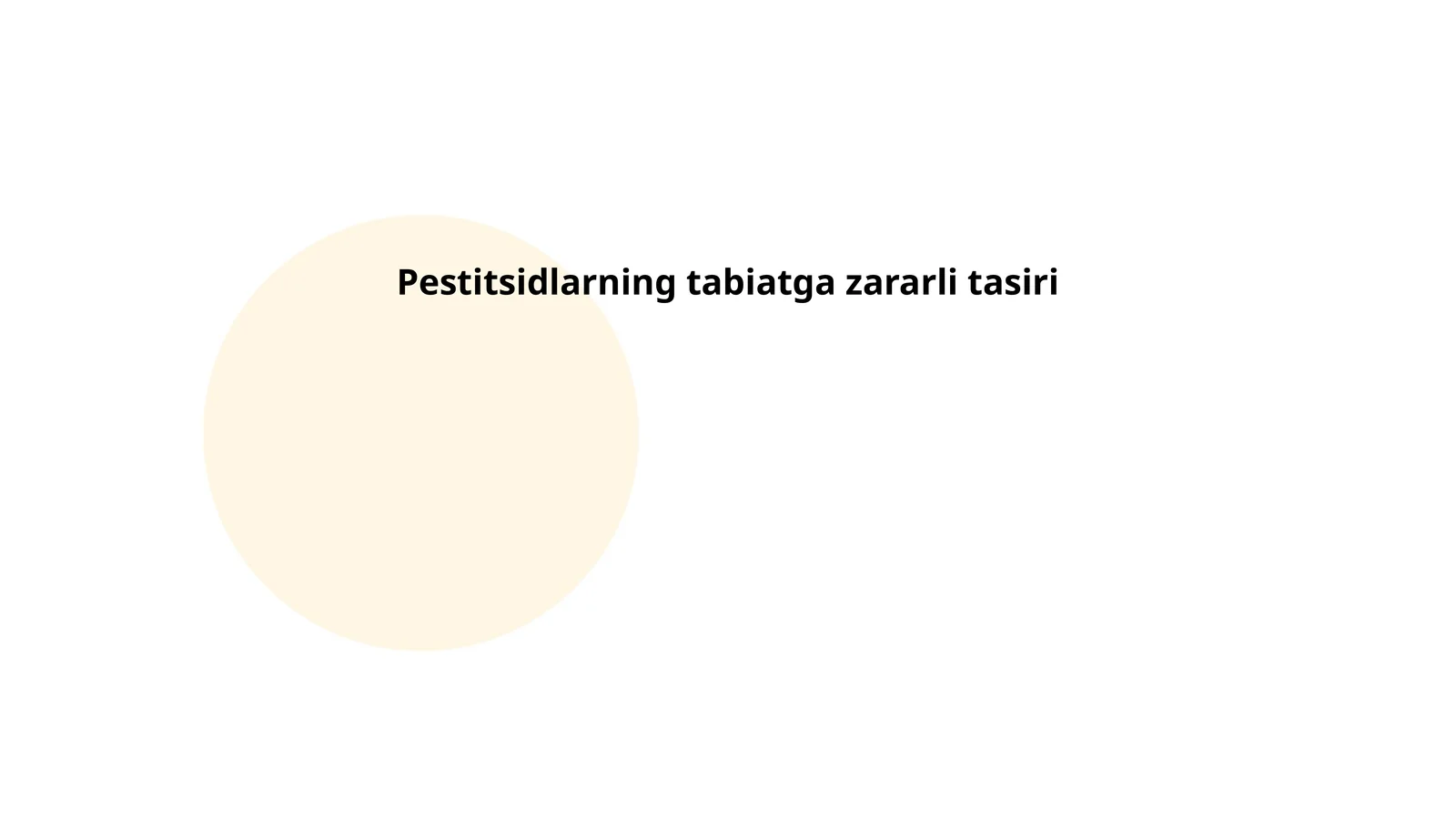 Pestitsidlarning tabiatga zararli tasiri