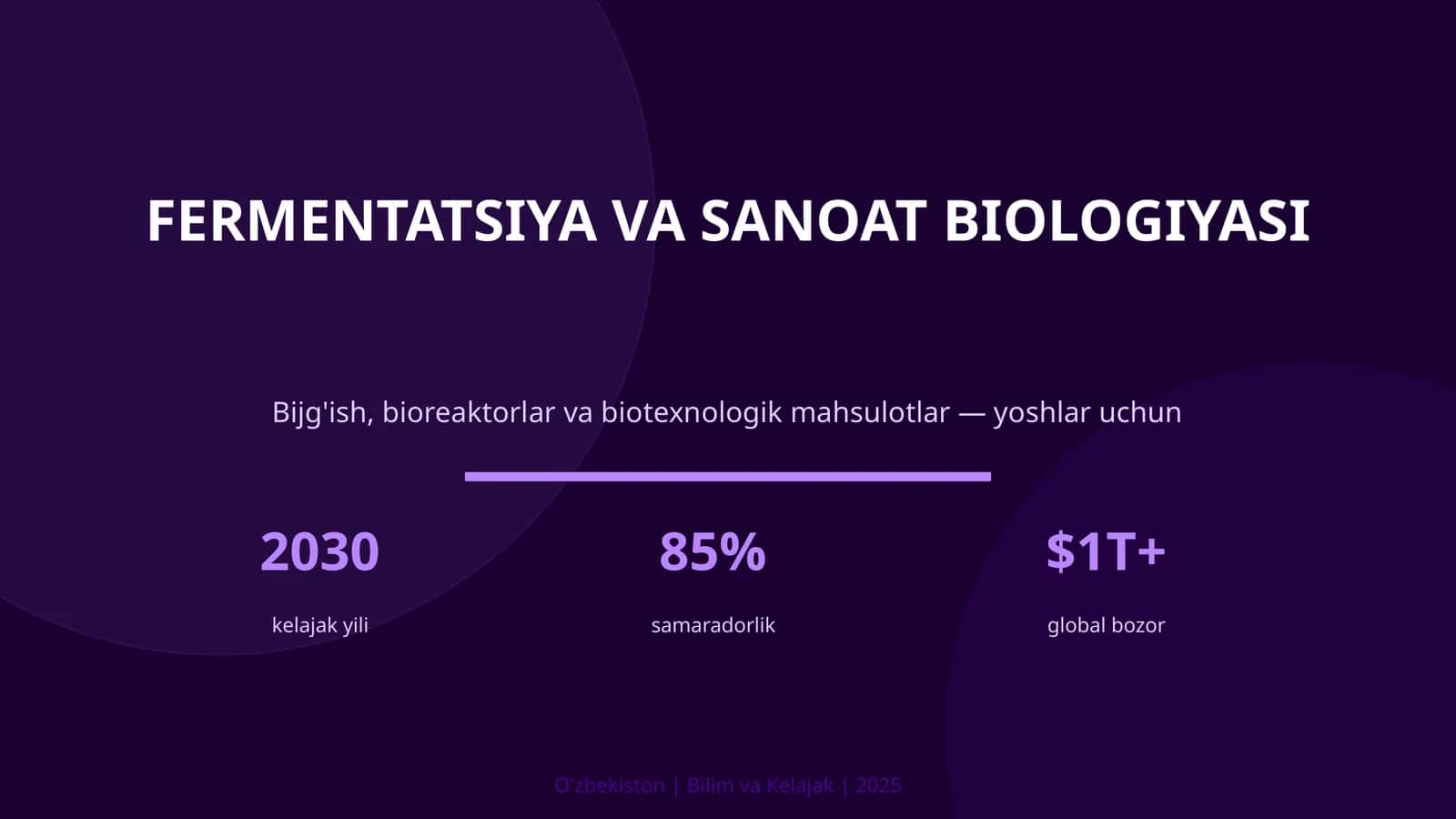 FERMENTATSIYA VA SANOAT BIOLOGIYASI